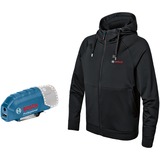 Bosch Heat+Jacket GHH 12+18V Kit Größe S, Arbeitskleidung schwarz, inkl. Ladeadapter GAA 12V-21, 1x 12-Volt-Akku