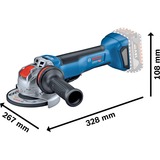 Bosch Professional X-LOCK Akku-Winkelschleifer GWX 18V-10 P Professional solo, 18Volt blau/schwarz, ohne Akku und Ladegerät