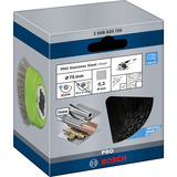 Bosch Professional X-LOCK Topfbürste Clean for Inox, Ø 75mm, gewellt 0,3mm Edelstahldraht, für X-LOCK Winkelschleifer