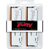 Kingston FURY DIMM 64 GB DDR5-6400 (2x 32 GB) Dual-Kit, Arbeitsspeicher weiß, KF564C32BWAK2-64, FURY Beast RGB, INTEL XMP