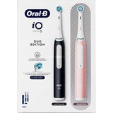  Oral-B iO Series 3N Duo, Elektrische Zahnbürste schwarz/rosa, Matt Black//Blush Pink inkl. 2. Handstück