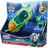 Spin Master PAW Patrol Aqua Pups - Basis Fahrzeug im Sägefisch-Design mit Rocky-Welpenfigur, Spielfahrzeug 