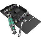 Wera 8009 Zyklop Pocket Set 4, 27-teilig, Bit-Satz schwarz/grün, Umschaltknarre für 3/8", 1/4"
