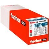 fischer Holzbauschraube PowerFull II 6,0x180 ZK TX VG 100 Stück, Vollgewinde, verzinkt