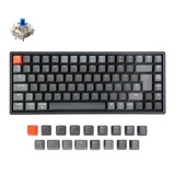 Keychron K2 Version 2, Gaming-Tastatur schwarz/grau, DE-Layout, Gateron Blue, Hot-Swap, Aluminiumrahmen, RGB