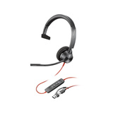 Poly Blackwire 3310, Headset schwarz, Mono, USB-C, Microsoft Teams Version