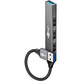 goobay Slim 4-Port USB-Hub, USB-A auf USB-A, USB 3.2 hellgrau