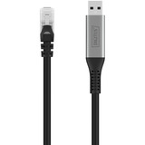 Digitus USB-A 3.2 Gen1 > RJ-45 Ethernet Kabel, 1Gbit/s, Adapter schwarz, 5 Meter, 10/100/1.000Mbit/s