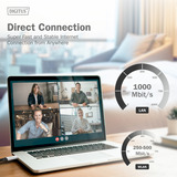 Digitus USB-A 3.2 Gen1 > RJ-45 Ethernet Kabel, 1Gbit/s, Adapter schwarz, 5 Meter, 10/100/1.000Mbit/s