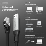 Digitus USB-A 3.2 Gen1 > RJ-45 Ethernet Kabel, 1Gbit/s, Adapter schwarz, 5 Meter, 10/100/1.000Mbit/s