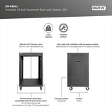 Digitus Universal 19-Zoll Equipment Rack mit Rollen, Rack, Server-Gehäuse schwarz, 16 Höheneinheiten