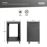 Digitus Universal 19-Zoll Equipment Rack mit Rollen, Rack, Server-Gehäuse schwarz, 16 Höheneinheiten