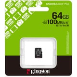 Kingston Canvas Select Plus 64 GB MicroSDXC, Speicherkarte schwarz, UHS-I U1, Class 10, V10