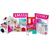 Mattel Barbie 2-in-1 Krankenwagen Spielset mit Licht & Geräuschen, Spielfahrzeug mehr als 20 Zubehörteile