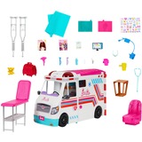 Mattel Barbie 2-in-1 Krankenwagen Spielset mit Licht & Geräuschen, Spielfahrzeug mehr als 20 Zubehörteile