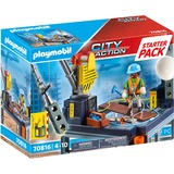 PLAYMOBIL 70816 City Action Starter Pack Baustelle mit Seilwinde, Konstruktionsspielzeug