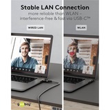 goobay Ethernet-Adapterkabel USB-C 3.2 Gen2 > RJ-45, Slim schwarz/grau, 1 Meter