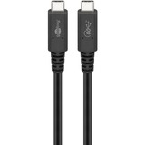 goobay USB4 Gen 3x2 Kabel, USB-C Stecker > USB-C Stecker schwarz, 1 Meter, PD, Laden mit bis zu 100 Watt