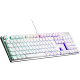 Cooler Master SK652, Gaming-Tastatur silber/weiß, DE-Layout, TTC Low Profile RGB Red