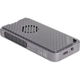 DeLOCK Laufwerksgehäuse M.2 NVMe USB 40 Gbps Gaming Style grau, werkzeugfrei, mit LED und Lüfter