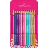 Faber-Castell Sparkle Buntstifte Metalletui mit 12 Sparkle Buntstiften, Set
