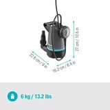 GARDENA Klarwasser Tauchpumpe 20000 BASIC, Tauch- / Druckpumpe grau/schwarz, 550 Watt