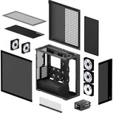 ARCTIC Xtender , Tower-Gehäuse schwarz (matt), Tempered Glass x 2 (getönt)