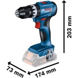 Bosch Akku-Schlagbohrschrauber GSB 18V-45 Professional solo, 18Volt blau/schwarz, ohne Akku und Ladegerät