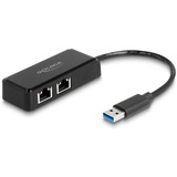 DeLOCK USB Typ-A Adapter zu 2 x Gigabit LAN, LAN-Adapter 