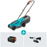 GARDENA Akku-Rasenmäher PowerMax 30/18V P4A Ready-To-Use Set, 18Volt schwarz/türkis, Li-Ion Akku 4,0Ah, POWER FOR ALL ALLIANCE