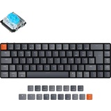 Keychron K7, Gaming-Tastatur schwarz/grau, DE-Layout, Gateron Low Profile Blue, Aluminiumrahmen, RGB
