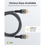 goobay Plus Ultra High-Speed HDMI-Kabel, 8K @ 60Hz grau, 3 Meter