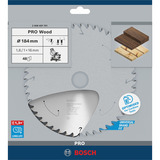 Bosch Professional PRO Wood cordless Kreissägeblatt, Ø 184mm, 48Z Bohrung 16mm, für Akku-Kappsägen