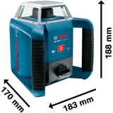 Bosch Professional Rotationslaser GRL 400 H Professional blau, rote Laserlinie, mit Laser-Empfänger LR 1, Baustativ BT 152, im Koffer
