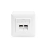 Digitus CAT.6A Datenanschlussdose, Aufputz, geschirmt, 2x RJ-45 LSA weiß, 5 Stück, Klasse E