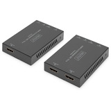 Digitus HDMI Extender Set 4K/60Hz, 70 Meter, HDMI Verlängerung schwarz, Sendeeinheit + Empfängereinheit