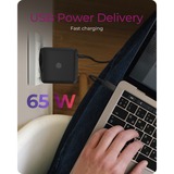 ICY BOX Steckerladegerät IB-PS111-PD, USB-C schwarz, PD 3.0 65W, 150cm Kabel