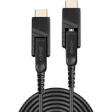 Lindy 20m Fibre Optic Hybrid Micro-HDMI 18G, Kabel schwarz, 20 Meter