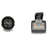 DeLOCK M12 Kabel X-kodiert 8 Pin Buchse > RJ-45 Stecker, Cat.5e S/FTP schwarz, 2 Meter, flexibel