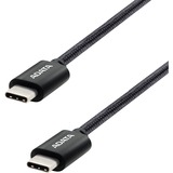ADATA USB 2.0 Kabel, USB-C Stecker > USB-C Stecker schwarz, 2 Meter, PD 3.0, QC 3.0, Laden mit bis zu 100 Watt