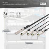 Digitus 40G QSFP+ zu 4XSFP+ Direct Attach Kabel 2m 