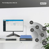 Digitus Industrieller 16+2-Port L2 managed Gigabit Ethernet, Switch 