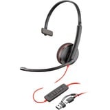 HP Poly Blackwire 3210 Monaural USB-C-Headset + USB-C/A-Adapter schwarz