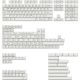 Keychron Cherry Profile Double-Shot PBT Full Keycap-Set - Black on White, Tastenkappe weiß, 219 Stück, ANSI & UK ISO Layout