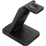 goobay Kabelloses 3in1-Ladegerät, 15 W, Ladestation schwarz