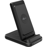 goobay Kabelloses 3in1-Ladegerät, 15 W, Ladestation schwarz