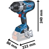 Bosch Akku-Schlagschrauber BITURBO GDS 18V-1000 C Professional solo, 18Volt blau/schwarz, Bluetooth Modul, ohne Akku und Ladegerät, 1/2", in L-BOXX