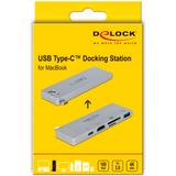 DeLOCK Dockingstation für MacBook mit 4K und PD 3.0 grau, USB-C, HDMI, SD, MicroSD