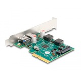 DeLOCK PCI Express x4 Karte zu 1 x extern USB 10 Gbps Type-C Buchse + 1 x extern USB 10 Gbps Typ-A Buchse, USB-Controller 