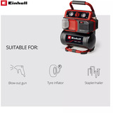 EINHELL Power X-Change Akku-Kompressor TE-AC 18/75 Li OF-Solo, 18Volt schwarz/rot, ohne Akku und Ladegerät